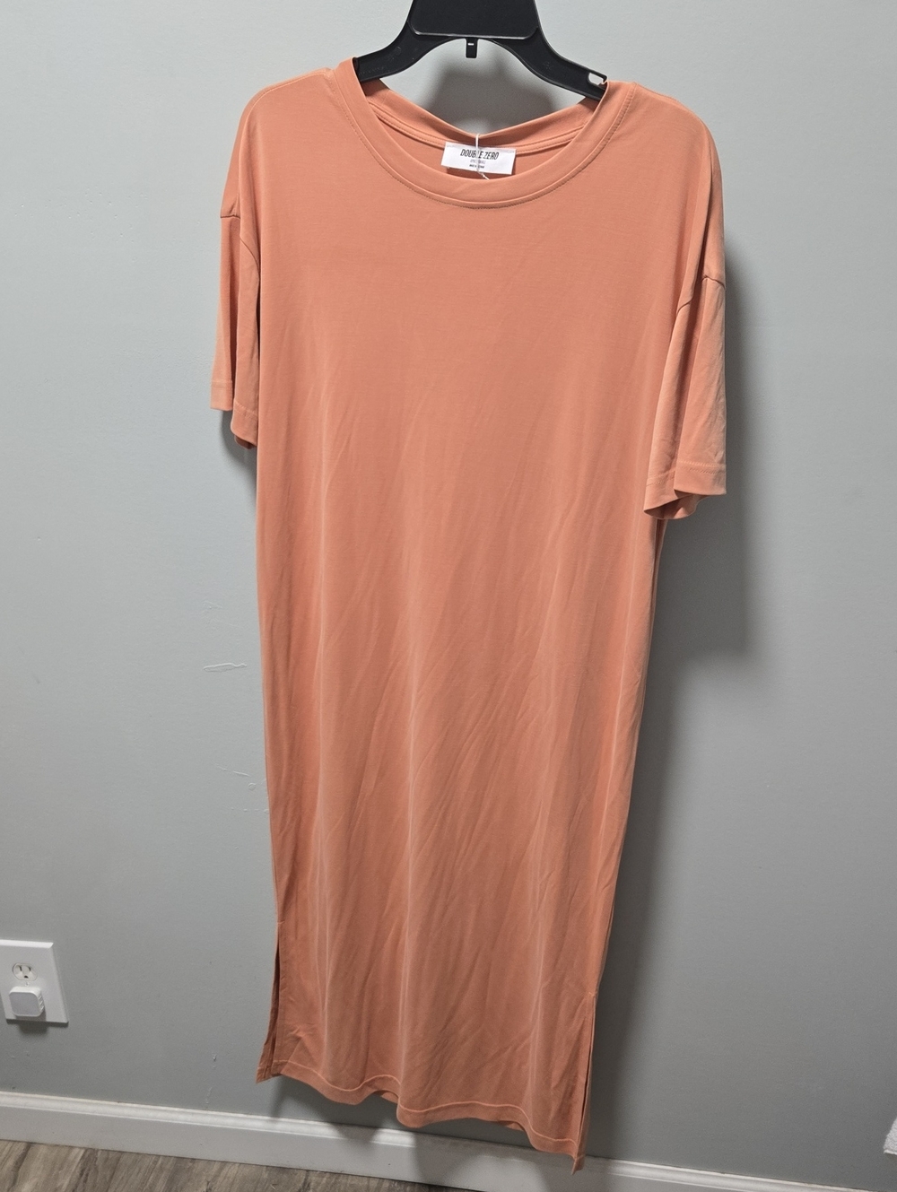 Double Zero Peach Midi T-Shirt Dress